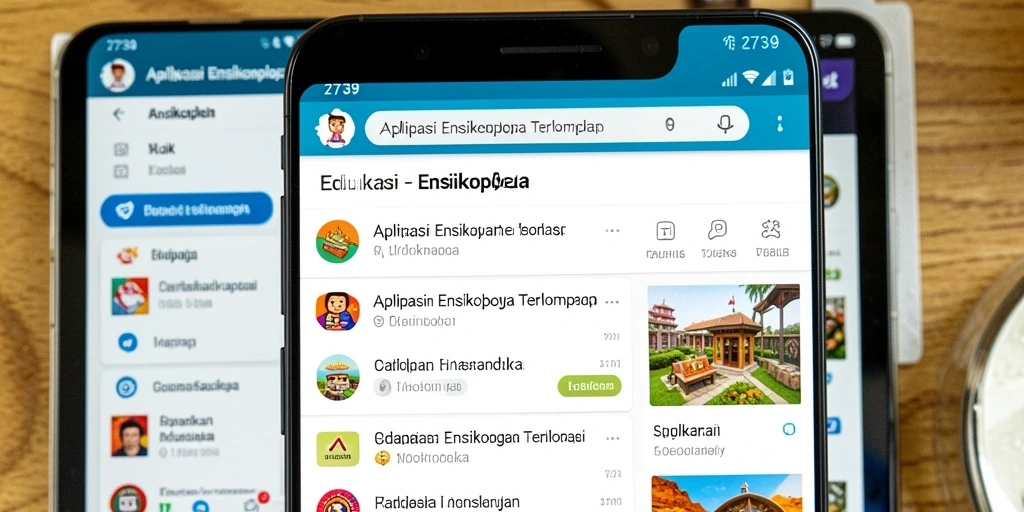 Tampilan antarmuka utama aplikasi Ensiklopedia 2739 yang informatif.