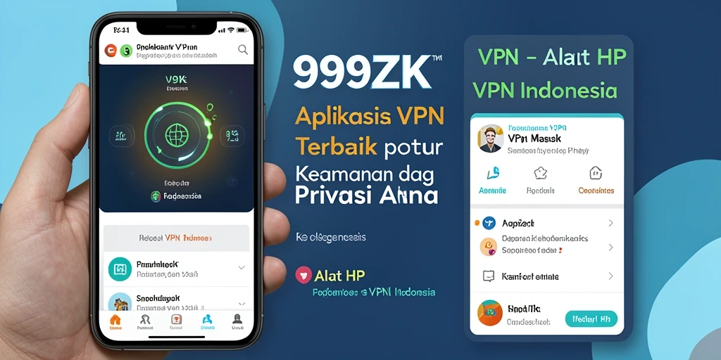 Tampilan antarmuka sederhana dan intuitif dari aplikasi VPN 999ZK.