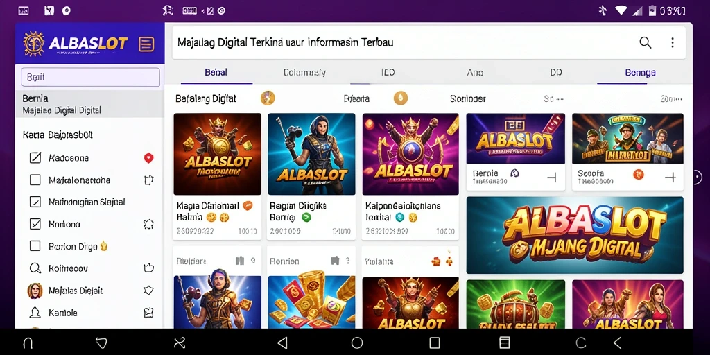 Antarmuka aplikasi Majalah Digital ALBASLOT yang modern dan intuitif.