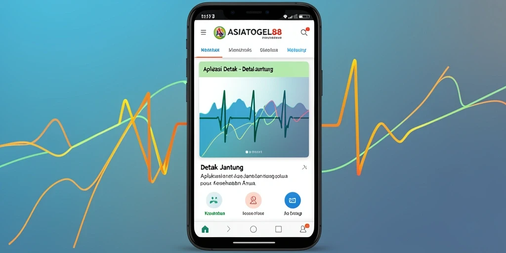Antarmuka aplikasi ASIATOGEL88 untuk pemantauan detak jantung.