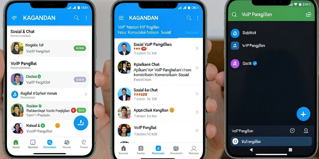 Screenshot aplikasi KAGANDAN menampilkan antarmuka VoIP Panggilan yang intuitif.