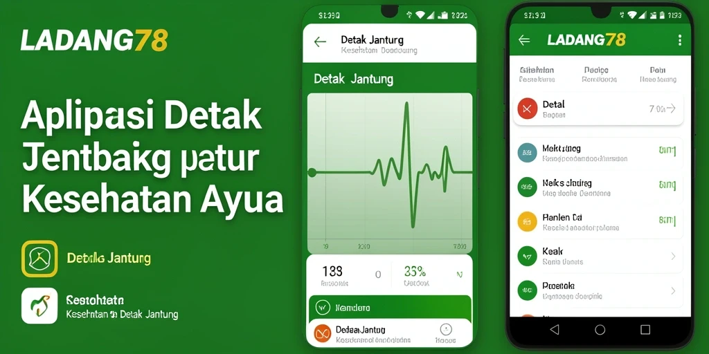 Tampilan antarmuka aplikasi LADANG78 yang memantau Detak Jantung.
