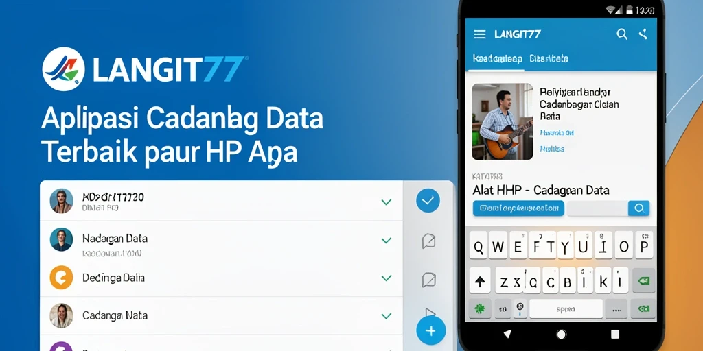 Tampilan antarmuka aplikasi LANGIT77 untuk pencadangan data.