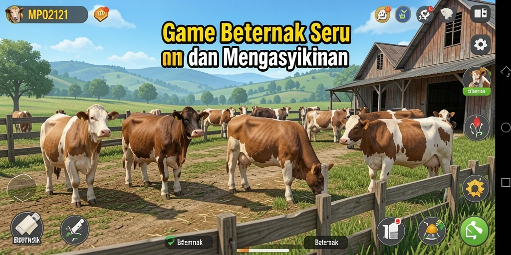 Tampilan antarmuka MPO2121 dengan elemen Beternak yang interaktif.