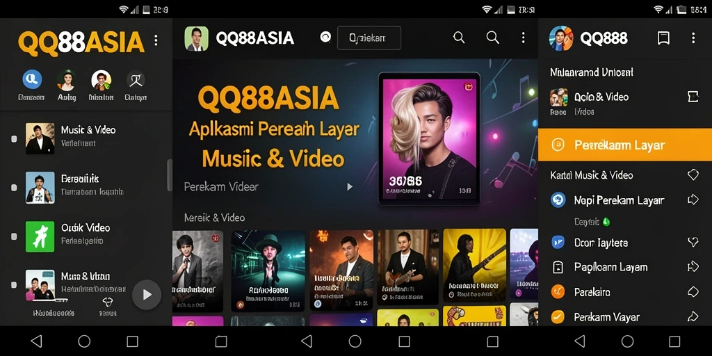 Tampilan antarmuka aplikasi Perekam Layar QQ88ASIA