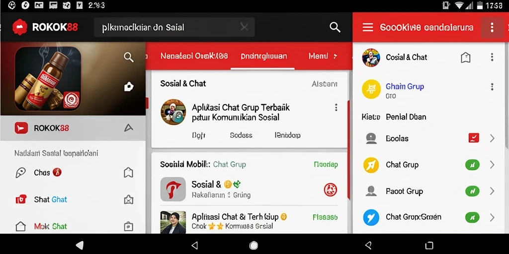 Tampilan antarmuka ROKOK88 untuk Chat Grup yang intuitif.