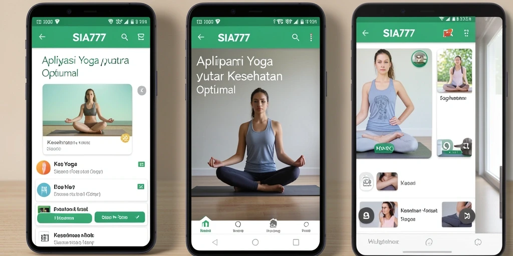 Screenshot antarmuka SIA777 menampilkan sesi yoga yang interaktif.